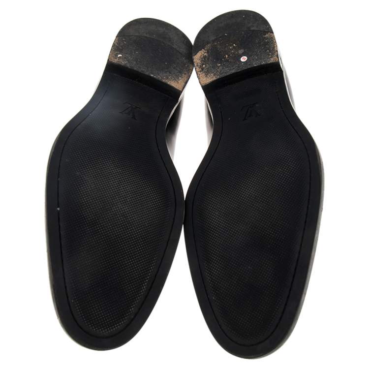 Pre Owned louis Vuitton Black  Leather Lace Up Oxford Size 43