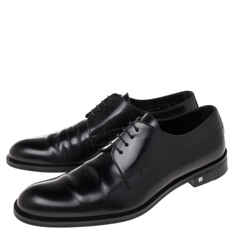 Pre Owned louis Vuitton Black  Leather Lace Up Oxford Size 43
