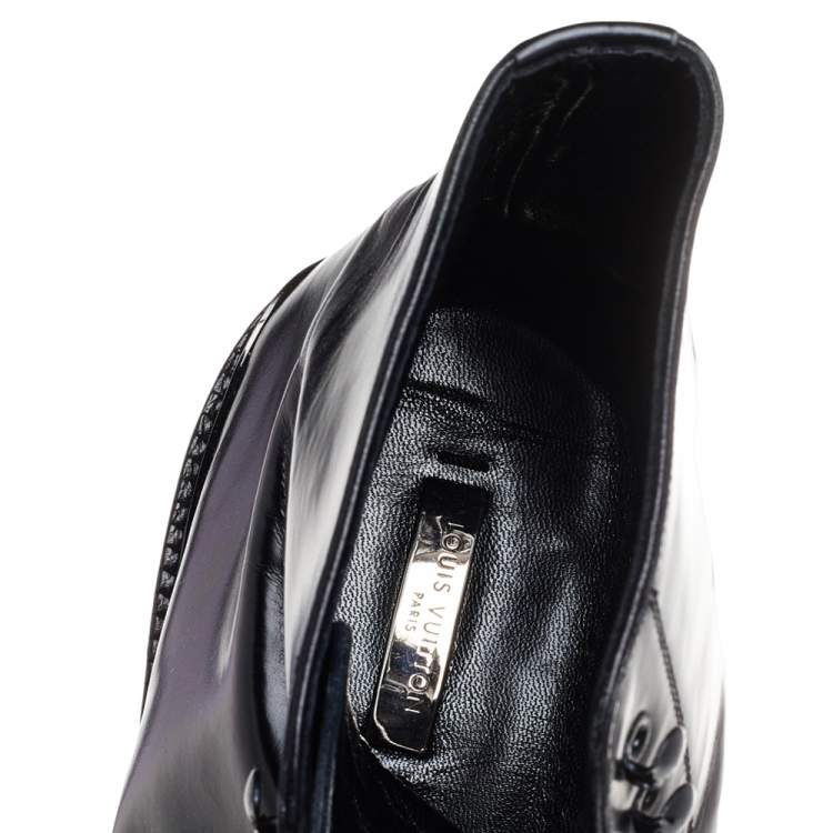 Pre Owned Louis Vuitton Black Leather Combat Boots Size 41
