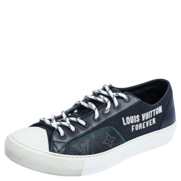 LOUIS VUITTON sneakers SHOES 7.5 41.5 NAVY BLUE CANVAS SNEAKERS SHOES
