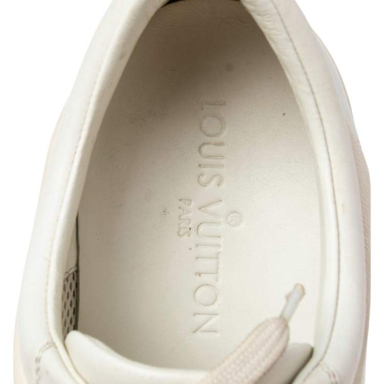 Pre Owned Louis Vuitton White Leather  Low Top Sneakers Size 42