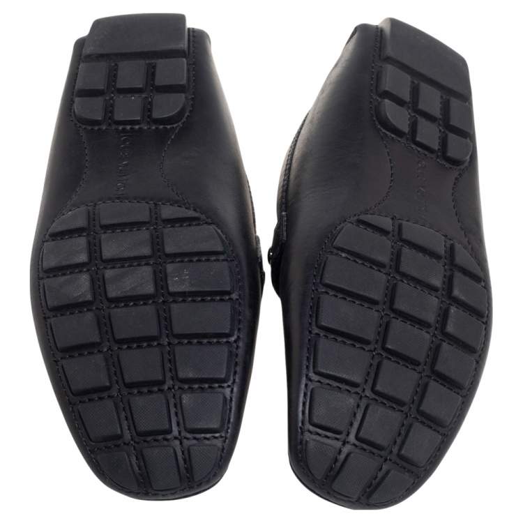 Pre Owned Louis Vuitton Black Leather Monte Carlo Slip On Loafers Size 40