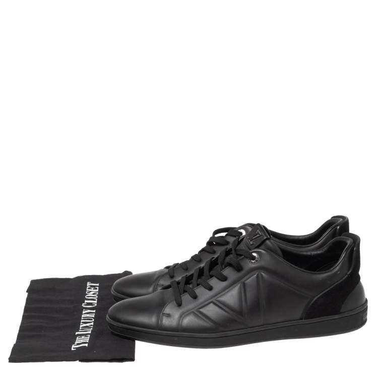 Pre Owned Louis Vuitton Black Suede And Leather Fuselage High Top Sneakers Size 43.5