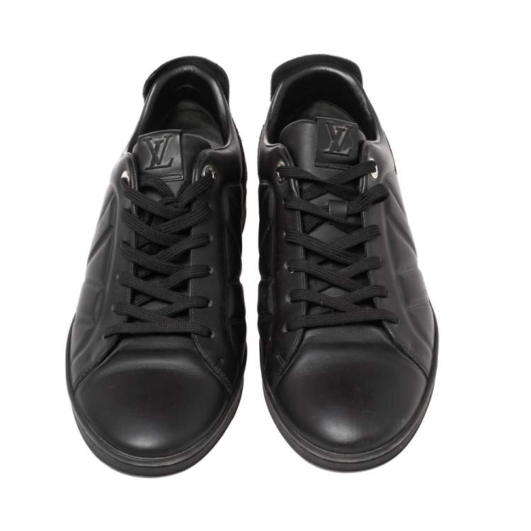 Pre Owned Louis Vuitton Black Suede And Leather Fuselage High Top Sneakers Size 43.5