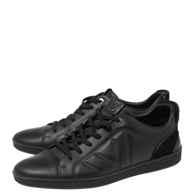 Pre Owned Louis Vuitton Black Suede And Leather Fuselage High Top Sneakers Size 43.5