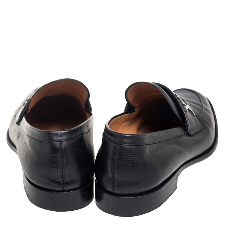Pre Owned Louis Vuitton Black Leather Saint Germain Loafers Size 40.5