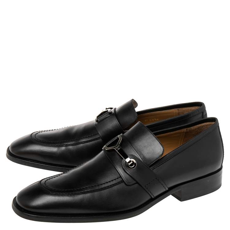 Pre Owned Louis Vuitton Black Leather Major Loafers Size 42.5