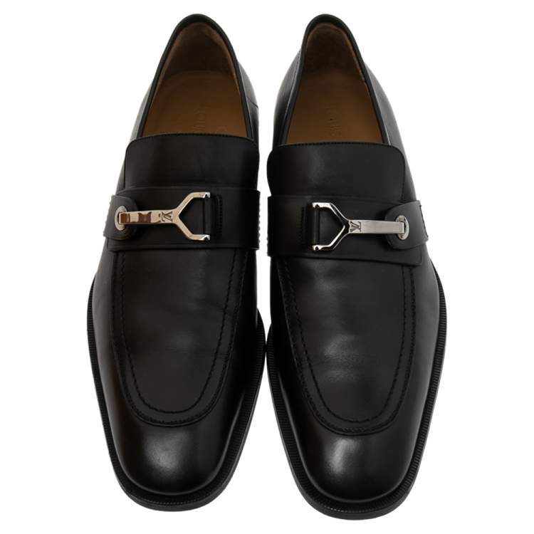 Pre Owned Louis Vuitton Black Leather Major Loafers Size 42.5