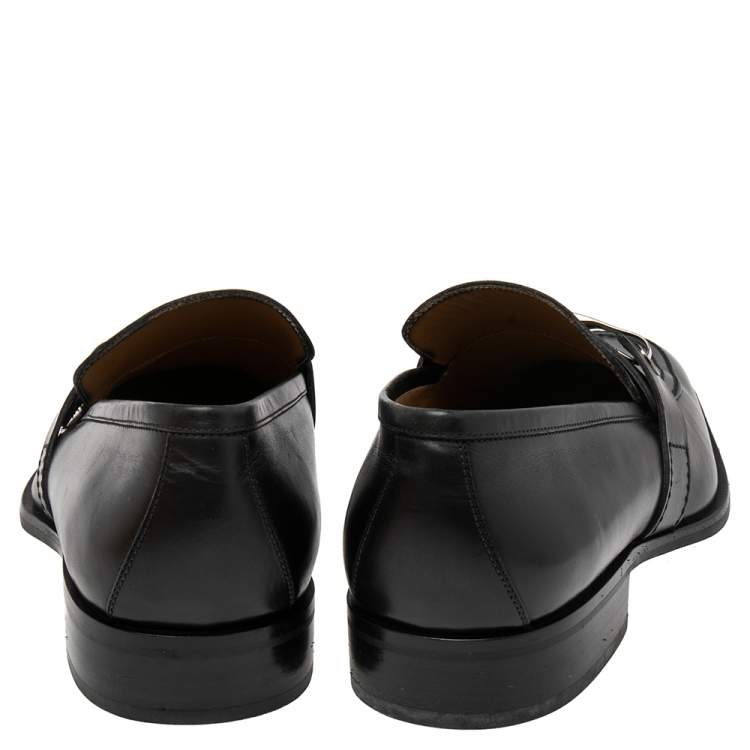 Pre Owned Louis Vuitton Black Leather Major Loafers Size 42.5