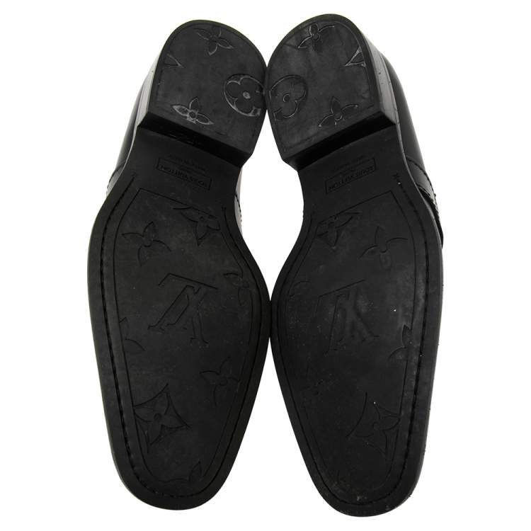 Pre Owned Louis Vuitton Black Leather Major Loafers Size 42.5