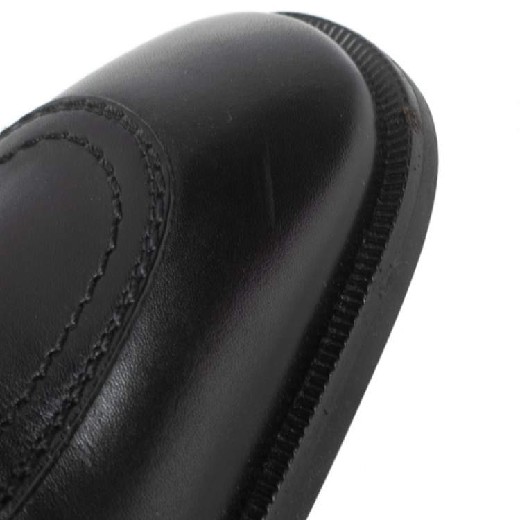 Pre Owned Louis Vuitton Black Leather Major Loafers Size 42.5