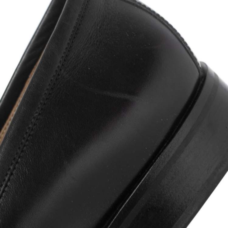 Pre Owned Louis Vuitton Black Leather Major Loafers Size 42.5