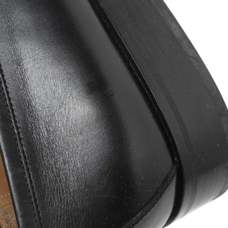 Pre Owned Louis Vuitton Black Leather Major Loafers Size 42.5