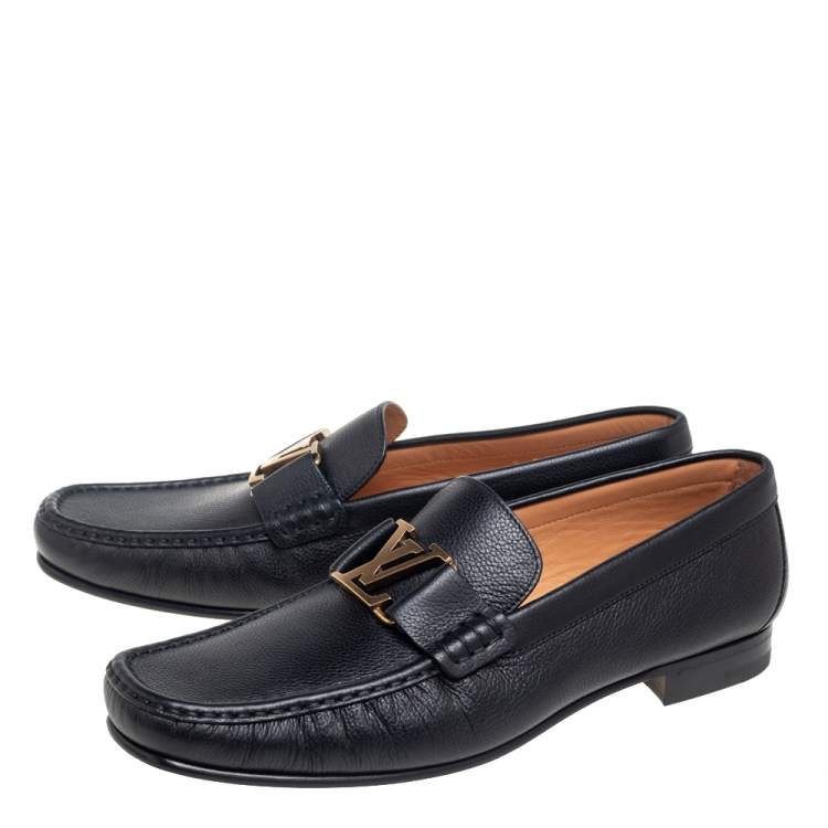 Pre Owned Louis Vuitton Black Leather Major Loafers Size 43