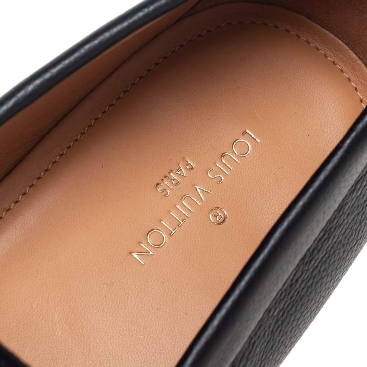 Pre Owned Louis Vuitton Black Leather Major Loafers Size 43