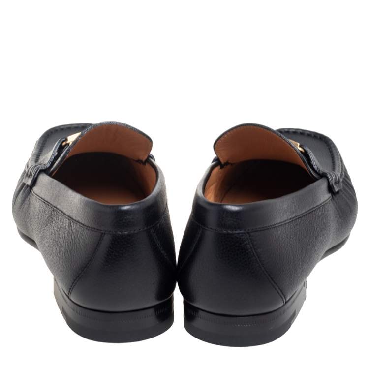 Pre Owned Louis Vuitton Black Leather Major Loafers Size 43