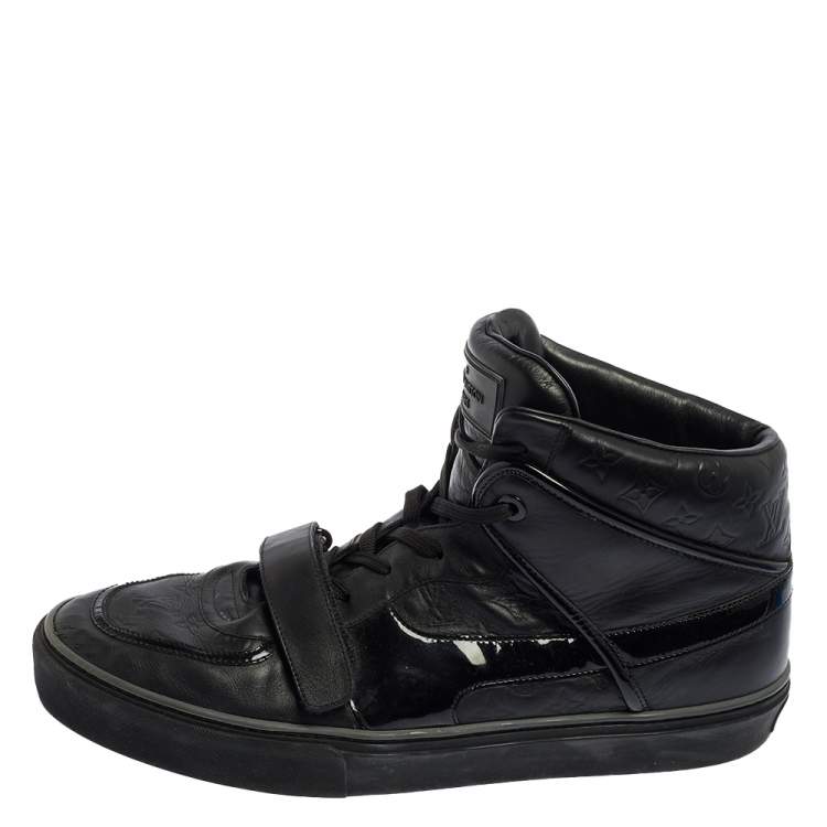 Louis Vuitton Black Monogram Leather And Patent Leather Tower High Top  Sneakers Size 44.5 Louis Vuitton