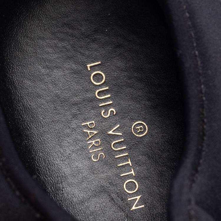 Pre Owned Louis Vuitton Black Mesh And Neoprene Fastlane Sneakers Size 43