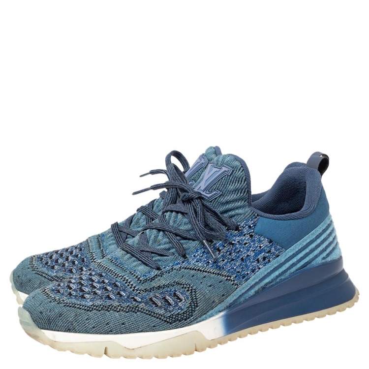Pre Owned Louis Vuitton Blue Knit Fabric VNR Sneakers Size 40.5
