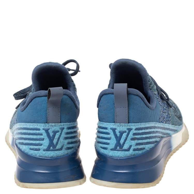 Pre Owned Louis Vuitton Blue Knit Fabric VNR Sneakers Size 40.5