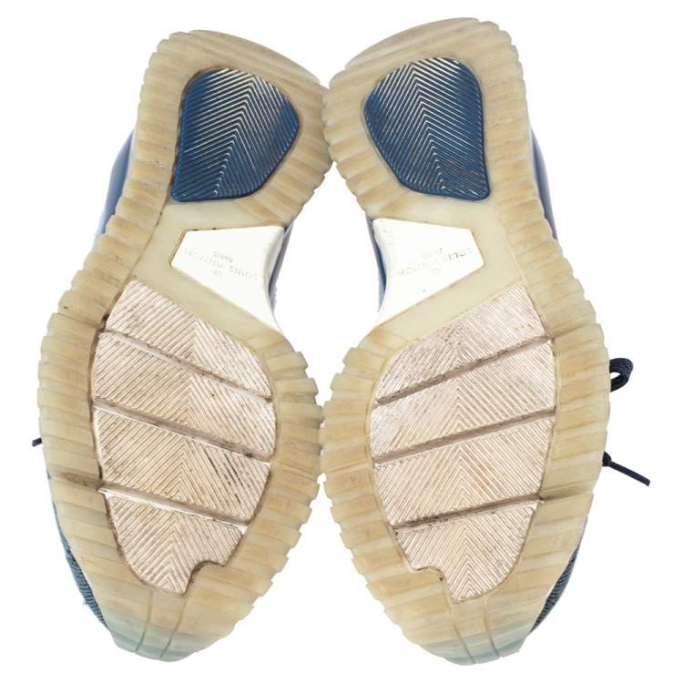 Pre Owned Louis Vuitton Blue Knit Fabric VNR Sneakers Size 40.5