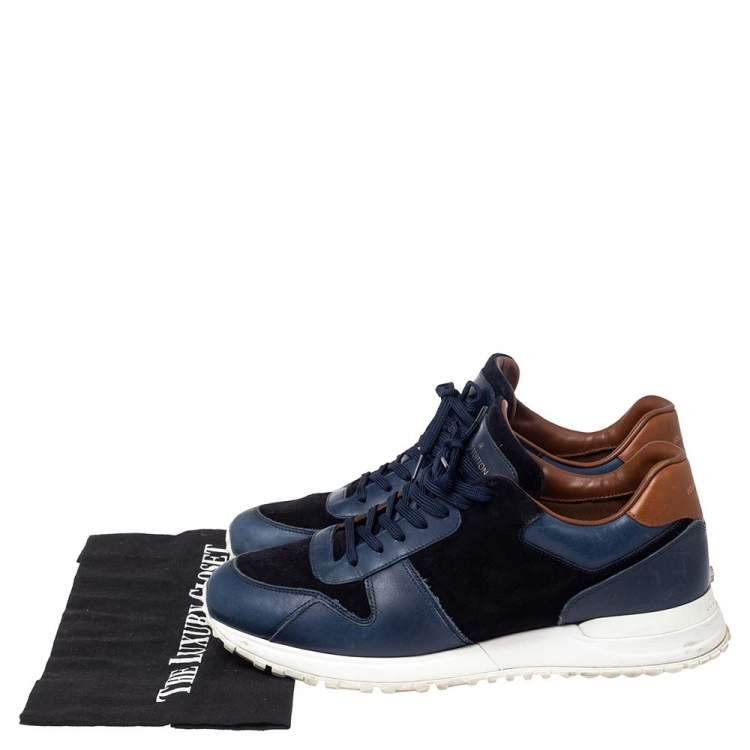 Pre Owned Louis Vuitton Blue Suede and Leather Run Away Sneakers Size 41