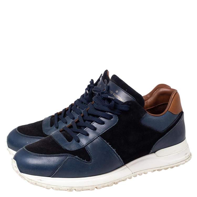 Pre Owned Louis Vuitton Blue Suede and Leather Run Away Sneakers Size 41