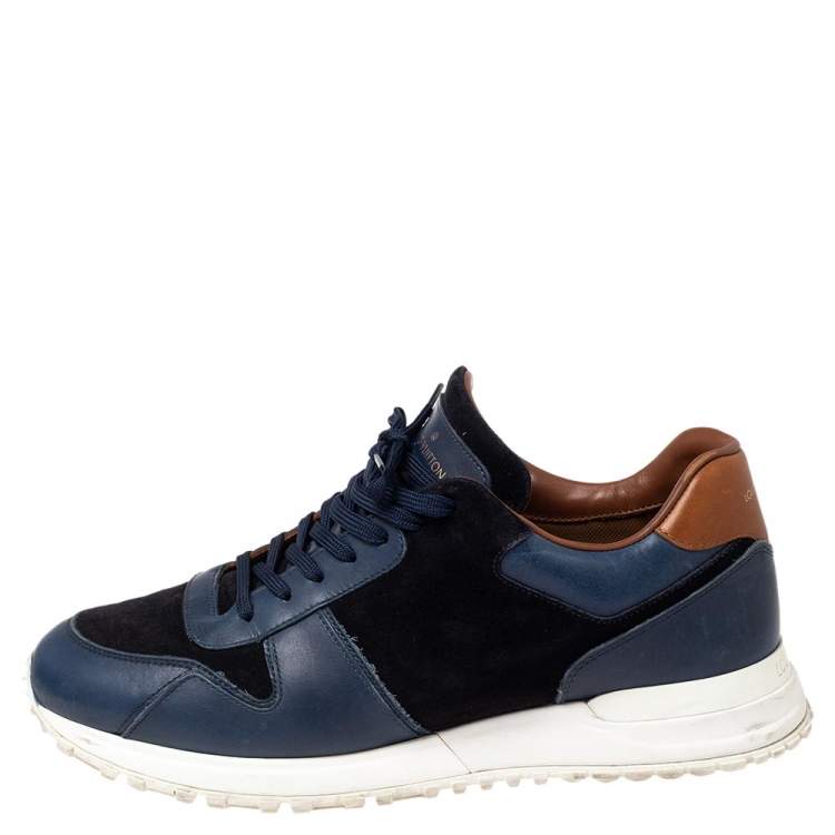 Pre Owned Louis Vuitton Blue Suede and Leather Run Away Sneakers Size 41