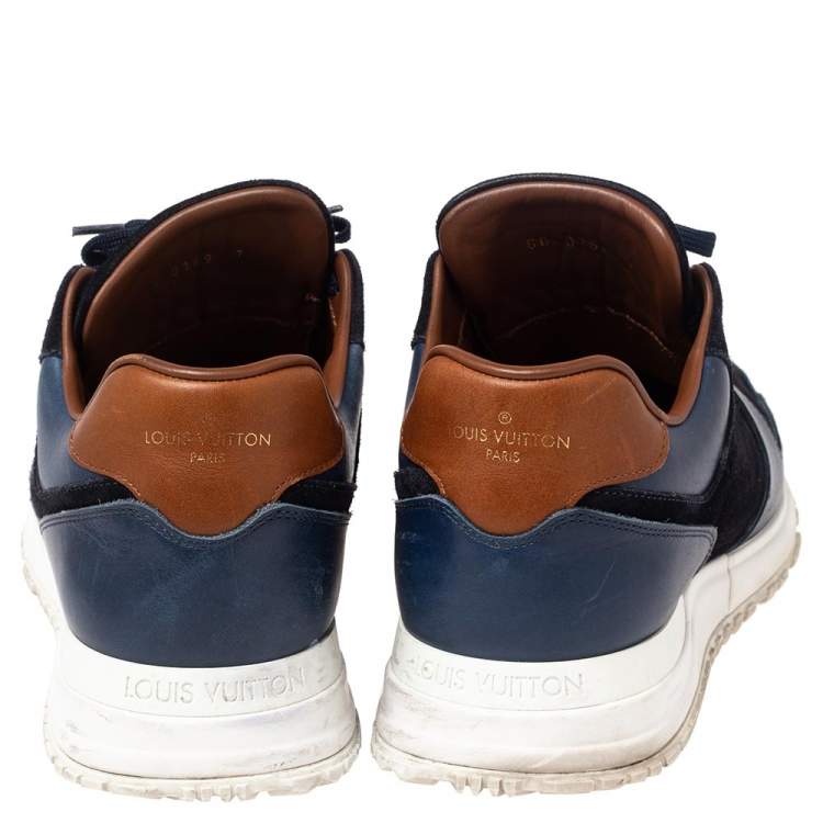 Pre Owned Louis Vuitton Blue Suede and Leather Run Away Sneakers Size 41