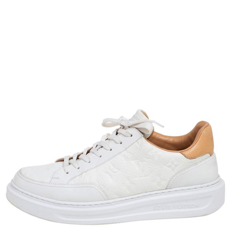 Louis Vuitton White/Brown Leather Beverly Hills Sneakers Size 41