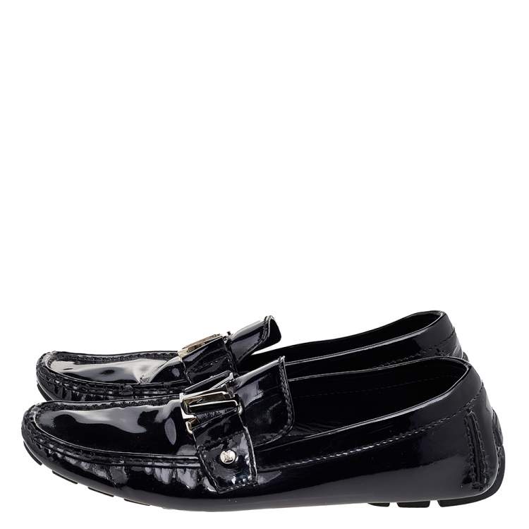 Pre Owned Louis Vuitton Black Patent Leather Monte Carlo Loafers Size 42.5
