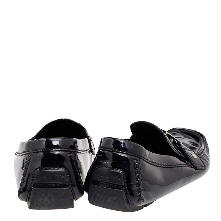 Pre Owned Louis Vuitton Black Patent Leather Monte Carlo Loafers Size 42.5