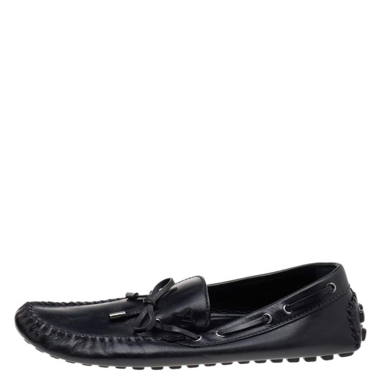 Louis Vuitton Black Suede Leather Monte Carlo Slip On Loafers Size 46 Louis  Vuitton