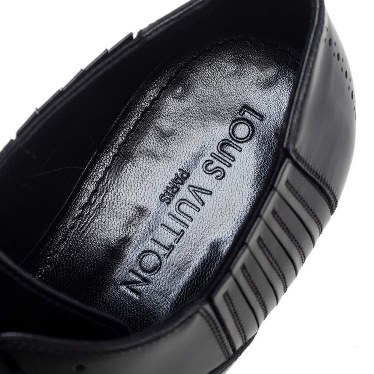 Pre Owned Louis Vuitton Black Leather Lace-Up Derby Size 41.5