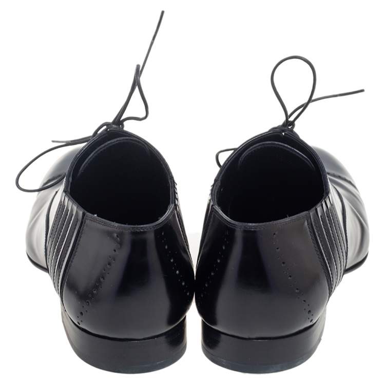Pre Owned Louis Vuitton Black Leather Lace-Up Derby Size 41.5