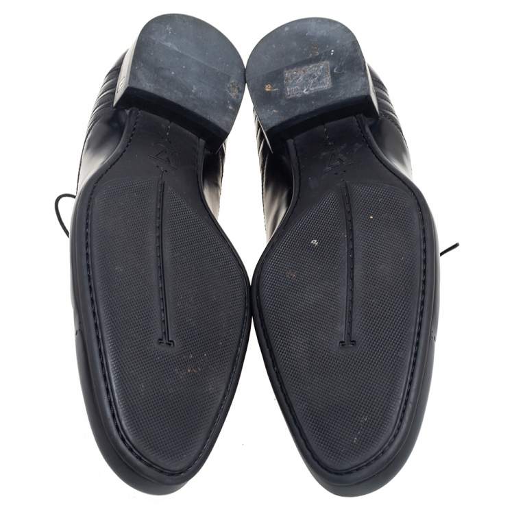 Pre Owned Louis Vuitton Black Leather Lace-Up Derby Size 41.5