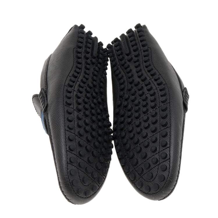 Pre Owned Louis Vuitton Dark Grey Leather Hockenheim Slip On Loafers Size 41
