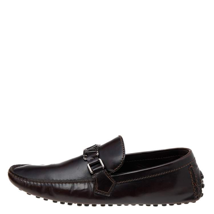 Louis Vuitton Men's Hockenheim Moccasin Loafers Damier Graphite Black  2394041