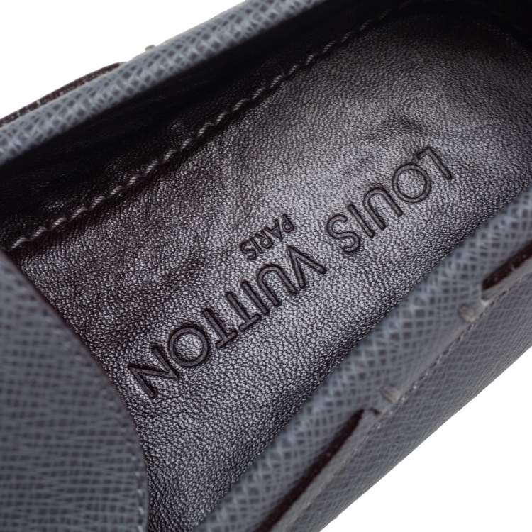 Pre Owned Louis Vuitton Grey Leather Imola Tassel Slip On Loafers Size 41