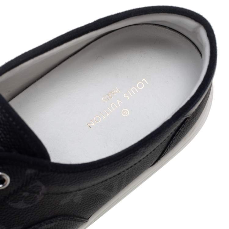 Pre Owned Louis Vuitton Black Monogram Coated Canvas Sneakers Size 42.5