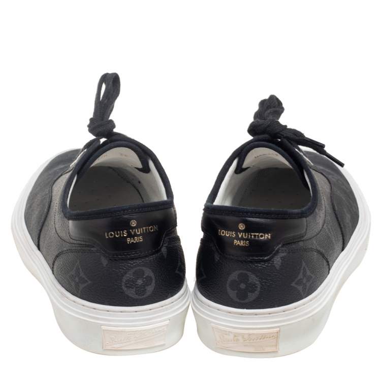 Pre Owned Louis Vuitton Black Monogram Coated Canvas Sneakers Size 42.5