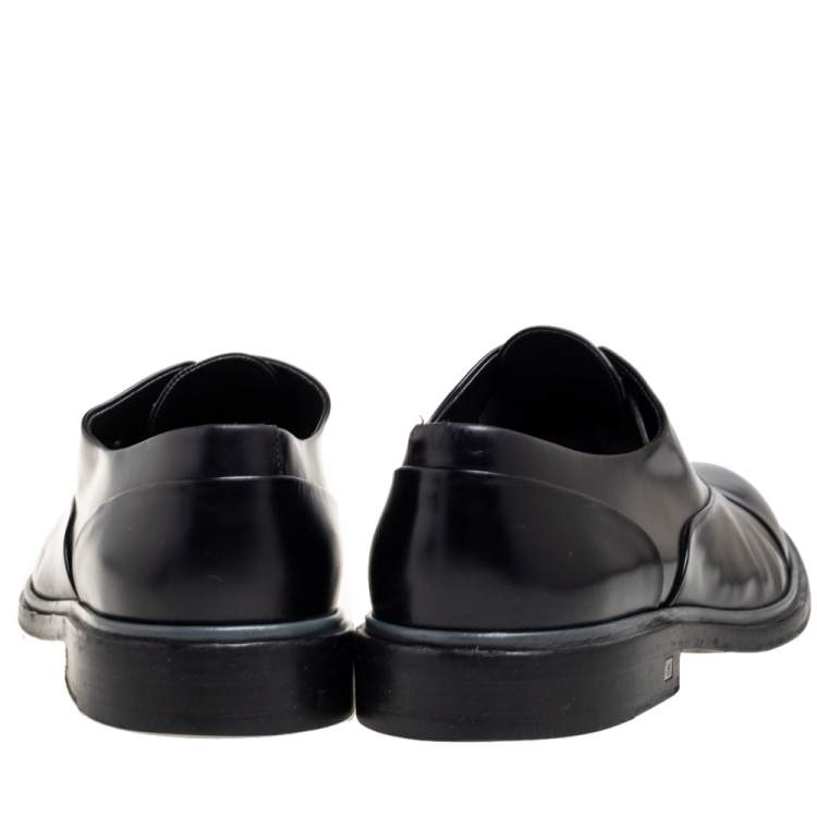 Pre Owned Louis Vuitton Black Patent Leather Lace Up Oxfords Size 44