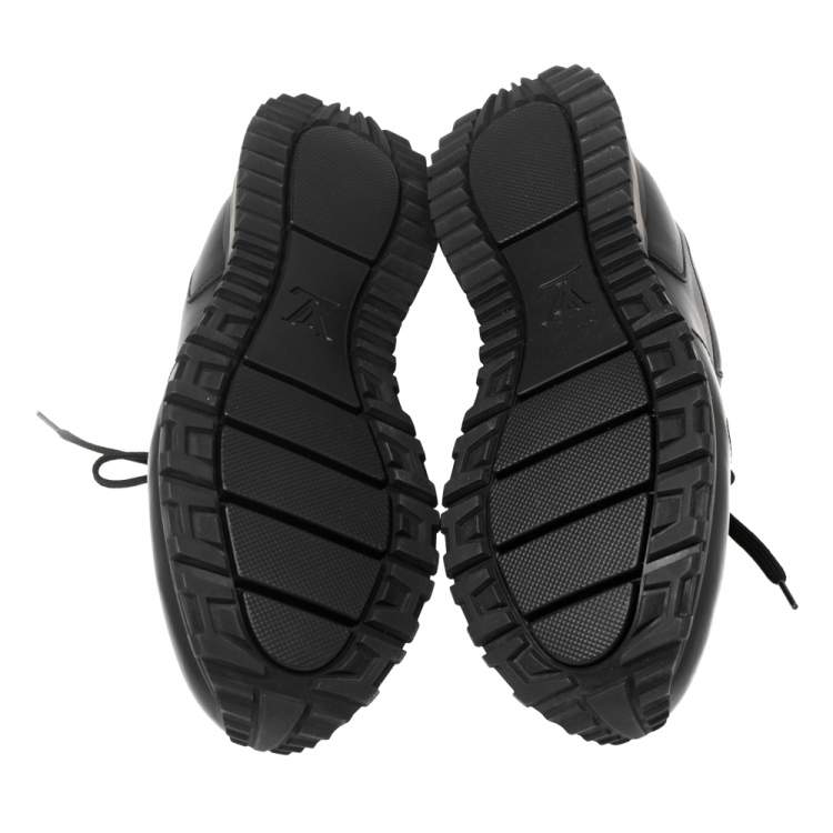 Pre Owned Louis Vuitton Black Leather Lace Up Sneakers Size 41