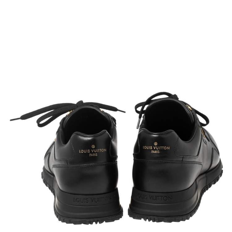 Pre Owned Louis Vuitton Black Leather Lace Up Sneakers Size 41
