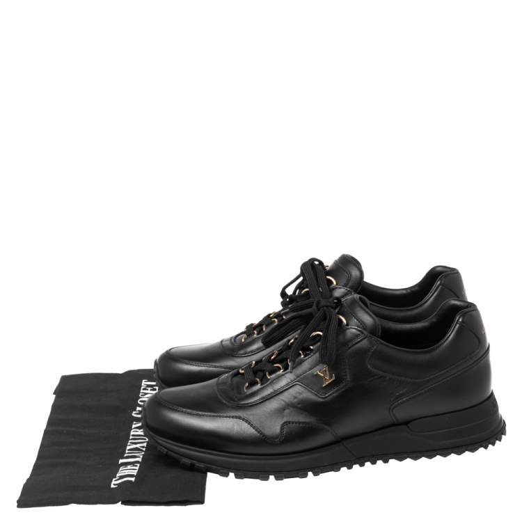 Pre Owned Louis Vuitton Black Leather Lace Up Sneakers Size 41
