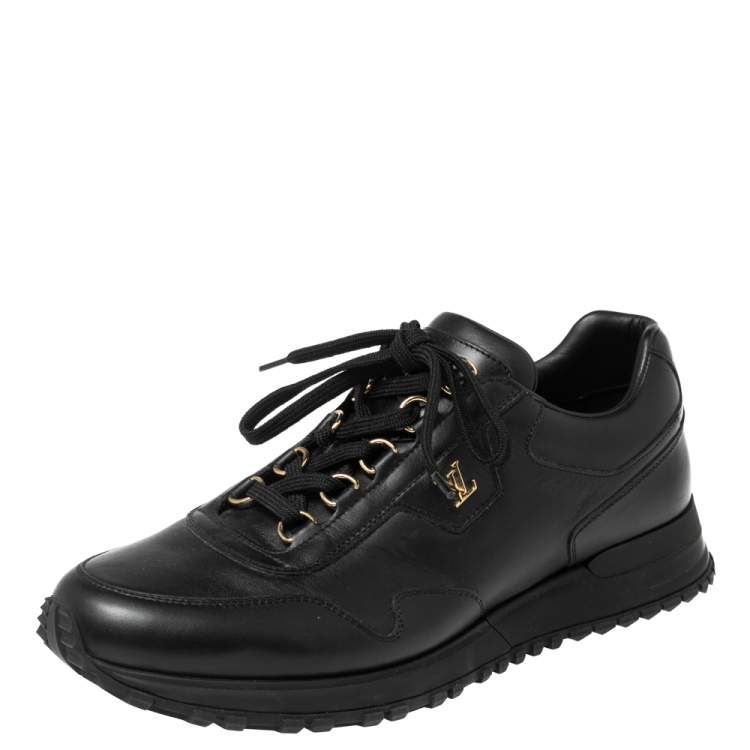 Pre Owned Louis Vuitton Black Leather Lace Up Sneakers Size 41