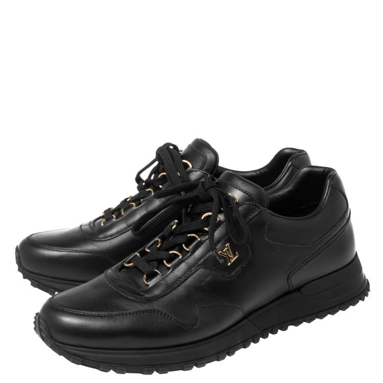 Pre Owned Louis Vuitton Black Leather Lace Up Sneakers Size 41