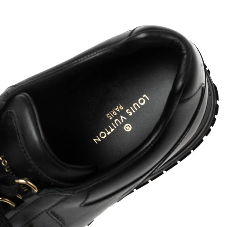 Pre Owned Louis Vuitton Black Leather Lace Up Sneakers Size 41