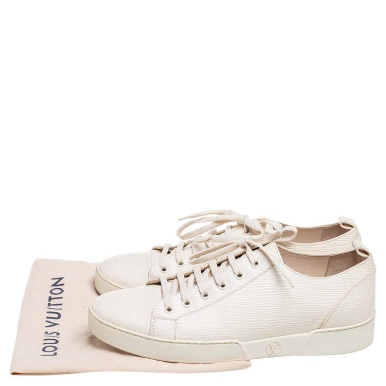 Pre Owned Louis Vuitton Cream Epi Leather Match Up Sneakers Size 40.5