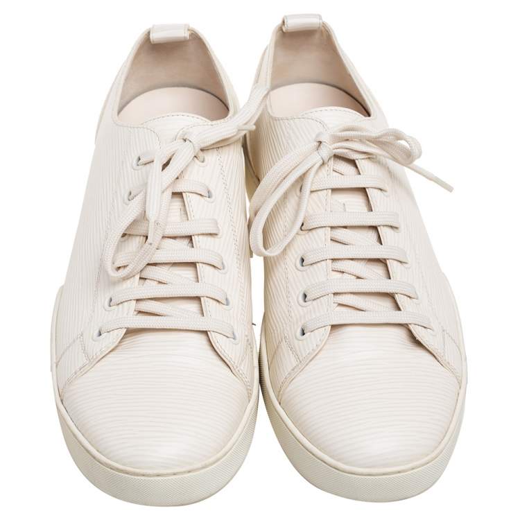 Pre Owned Louis Vuitton Cream Epi Leather Match Up Sneakers Size 40.5